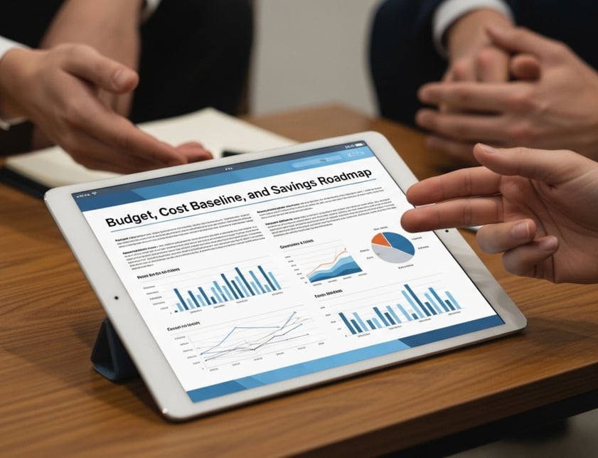 Budget, cost baseline, and savings roadmap